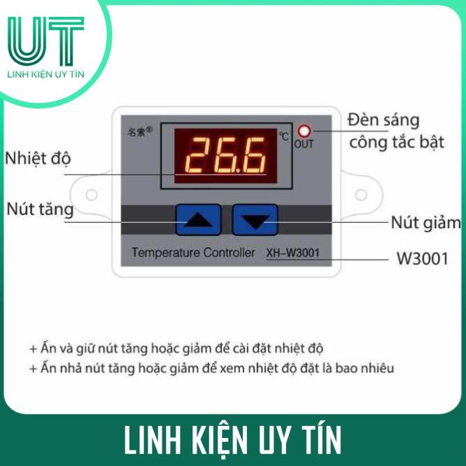 Bộ Điều Khiển Nhiệt Độ Tự Động XH-W3001 10A 220V, Máy Ấp Trứng 220V