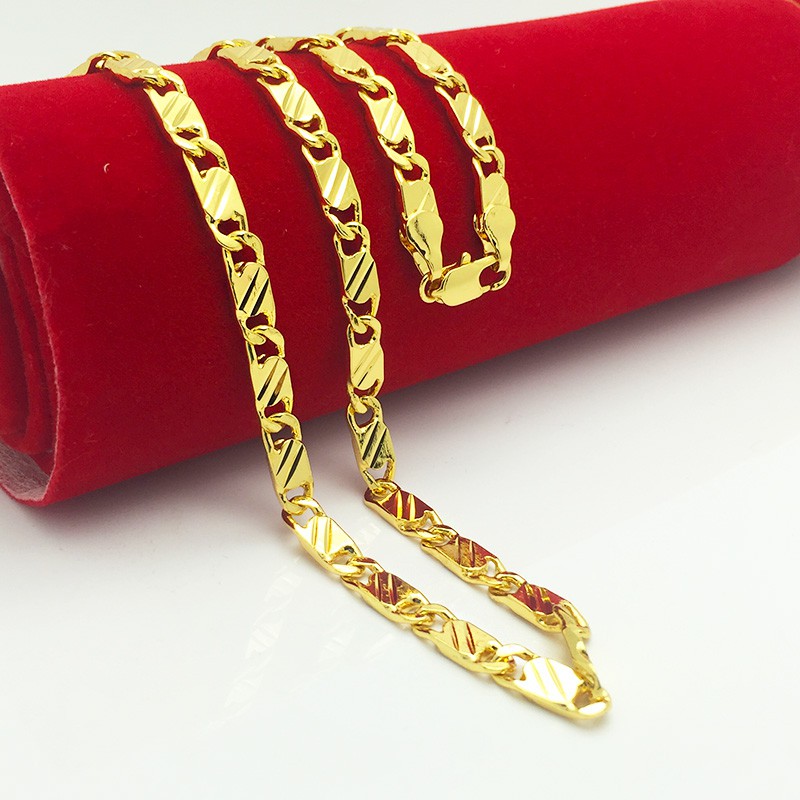 RẺ VÔ ĐỊCH Dây chuyền nam titan det , nữ mạ vàng 24k - ITALY