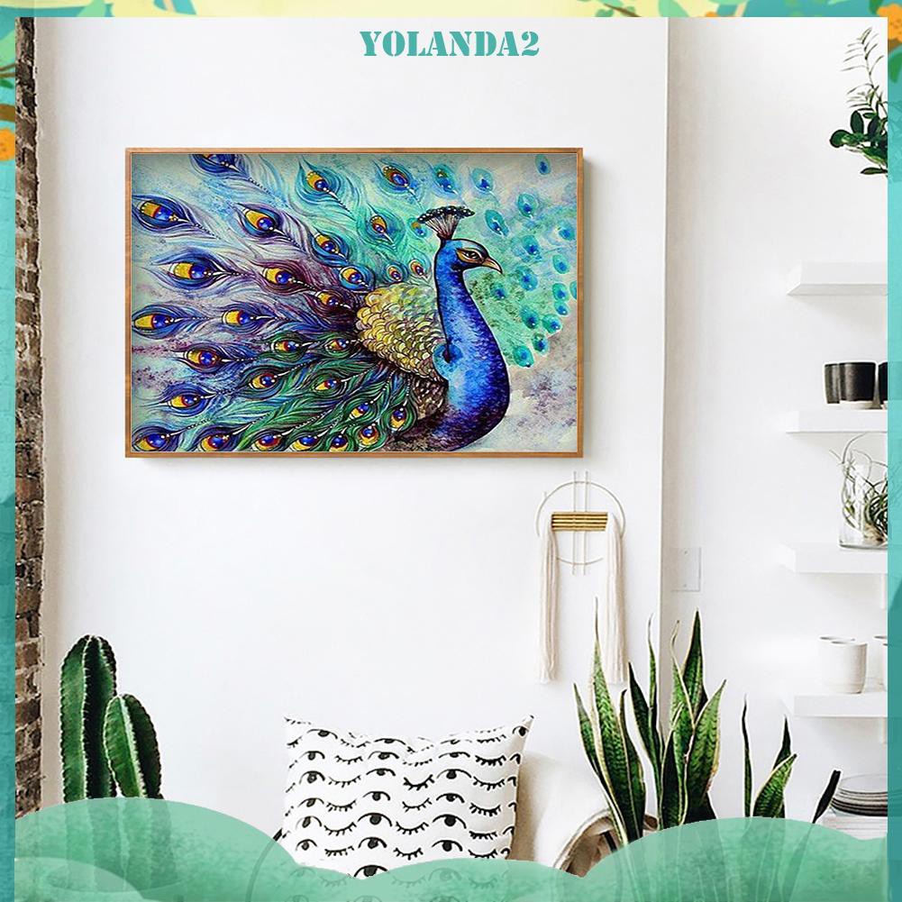 Bộ Tranh Thêu Chữ Thập Hình Chim Công Diy 11ct