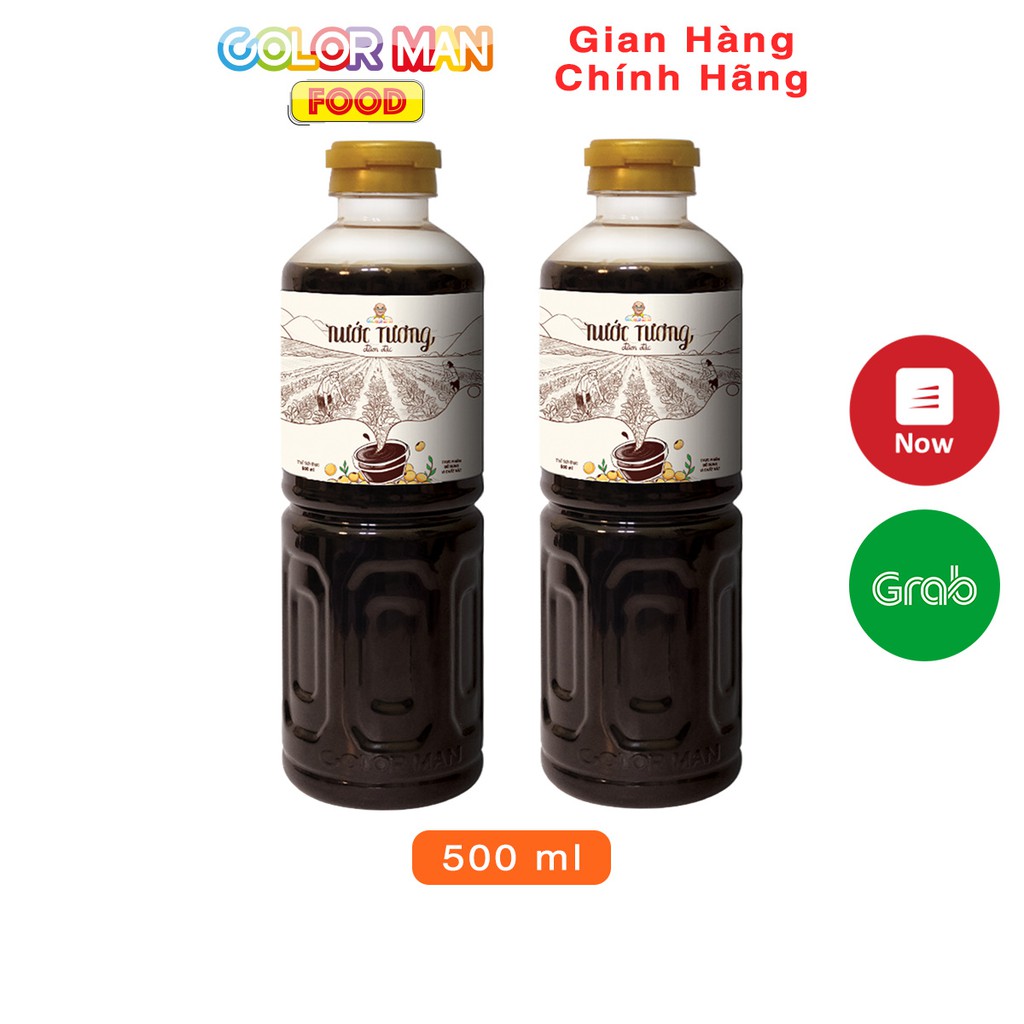 Nước Tương Color Man Chai 500ml từ nguyên liệu đậu nành tự nhiên thích hợp cho các món chiên,xào,kho