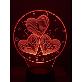 Đèn ngủ led 3D I LOVE YOU, quà tặng sinh nhật, quà tặng người yêu bạn bè, thiết kế và khắc hình theo yêu cầu
