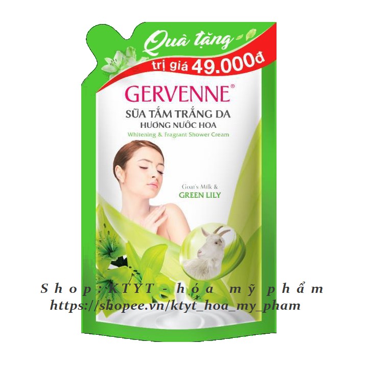 Gervenne - Sữa tắm trắng da hương nước hoa 900 g + Tặng Túi sữa tắm 450 gr