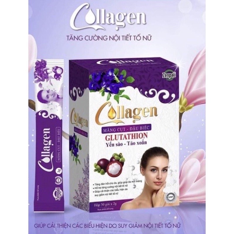 collagen măng cụt hoa đậu biếc zenpali