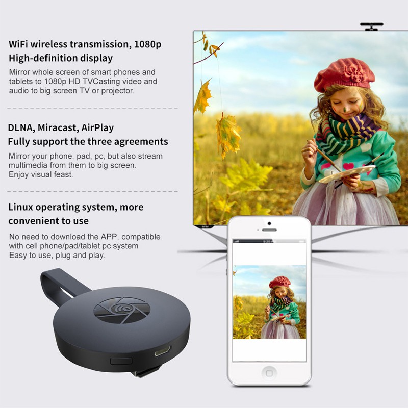 Đầu Thu Mirascreen G2 WiFi Không Dây 1080P HD TV