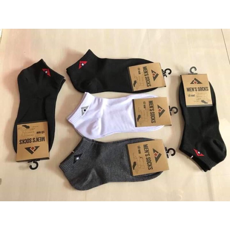 Tất nam ngắn cổ dệt sợi cotton thấm hút mồ hôi, khử mùi hôi, hàng vnxk.