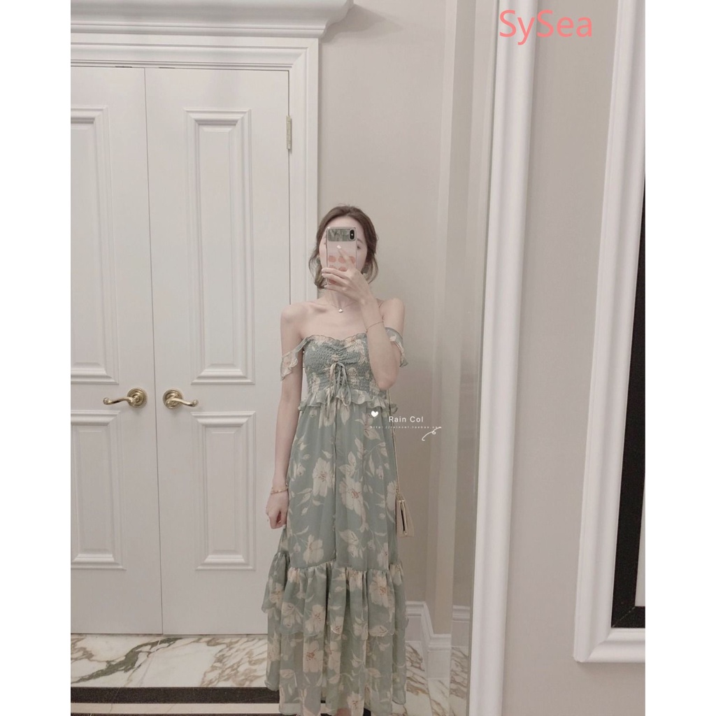 Đầm Hai Dây Họa Tiết Hoa Phong Cách Vintage Mùa Hè