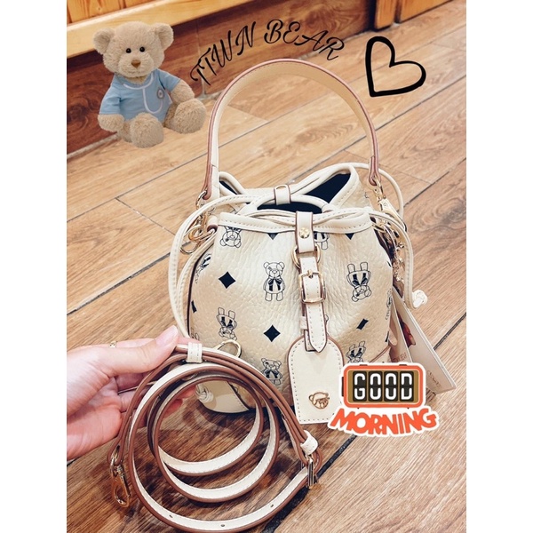 Túi rút trắng kem ttwn bear chính hãng