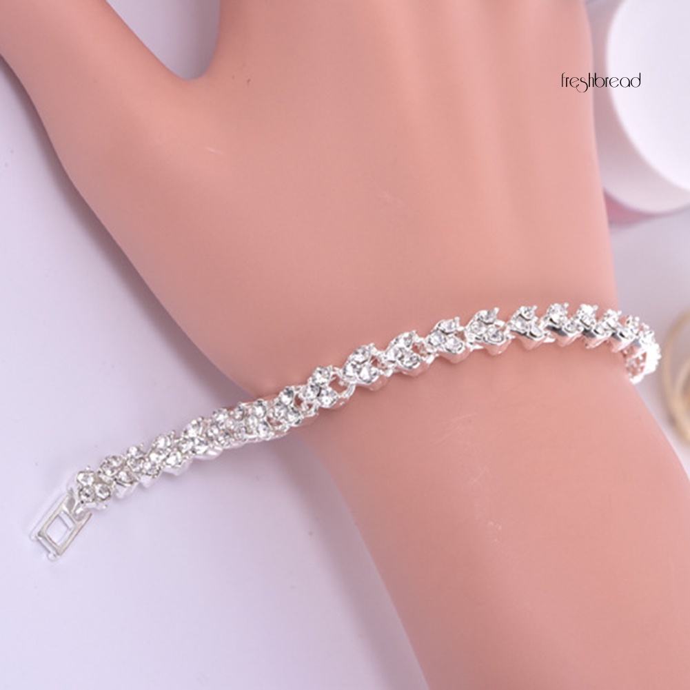 Vòng Tay Đính Đá Lấp Lánh Có Thể Điều Chỉnh Kích Thước Dành Cho Nữ