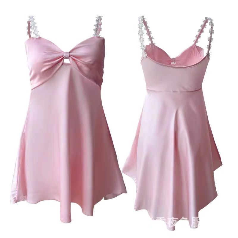 LL2556 - &lt;Đen/Hồng/Xanh&gt; Váy Ngủ Baby Thắt Nơ Gợi Cảm Cho Nữ