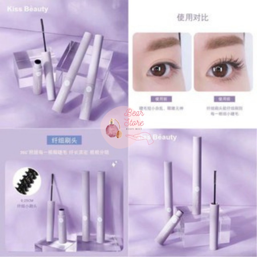 Mascara Chuốt Mi Kiss Beauty Vỏ Tím Pastel Hàng Nội Địa Trung Siêu Mảnh Giúp Mi Cong Đẹp Tự Nhiên 5ml | BigBuy360 - bigbuy360.vn