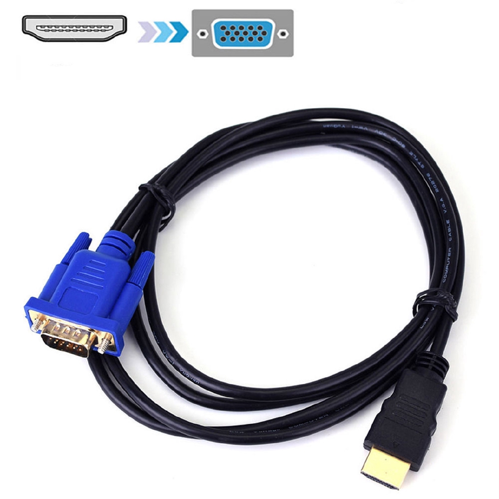 1.8m HDMI Male To VGA Male Video Converter Adapter Cable For PC DVD 1080P HDTV YUES