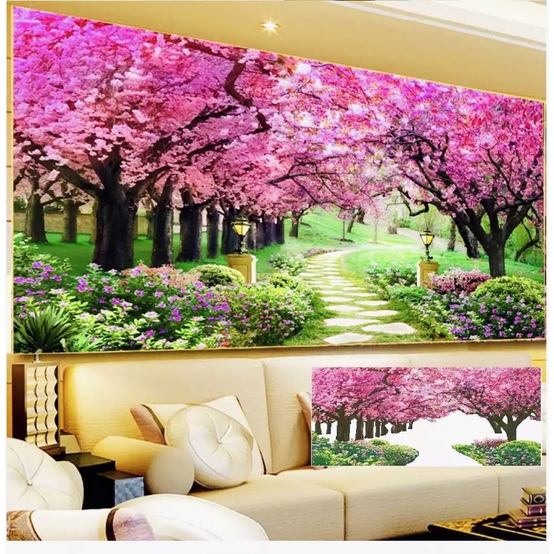 Tranh Đính Đá-Tranh Thêu Con Đường Tình Yêu-Rừng Cây Tím Y8001,Y8001,Y8003,Lv3005,Lv3006,Lv3071,FJ0759