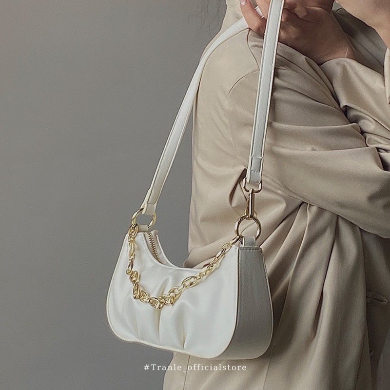 Túi Đeo Chéo Nữ Da Mềm Đám Mây Phối Dây Xích Đeo Nhiều Kiểu | BigBuy360 - bigbuy360.vn