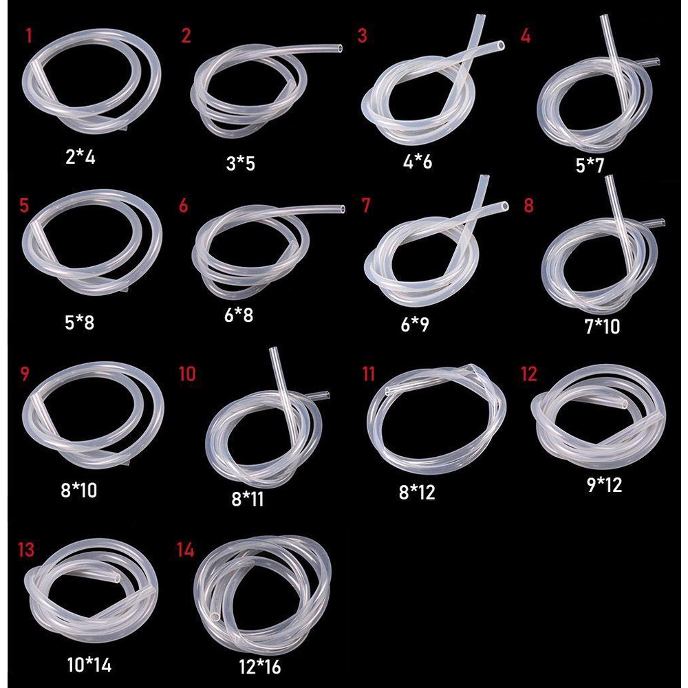 Ống Cao Su Silicon Trong Suốt Đường Kính 4~16mm Dài 1M Chuyên Dụng Cho Uống Bia / Sữ