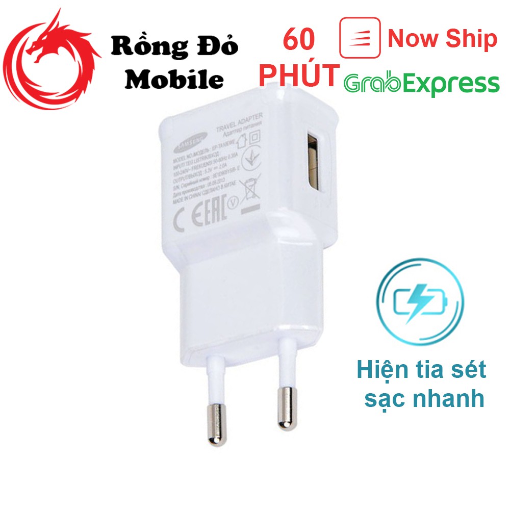 Củ sạc nhanh dùng cho điện thoại Samsung S10 có hiện tia sét hỗ trợ sạc nhanh tương thích với mọi điện thoại Android