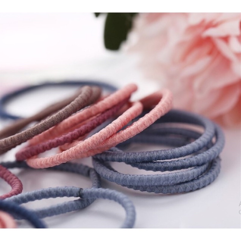 [Kèm túi zip] SET 100 Dây thun cột tóc / chun cột tóc mix 5 màu bền đẹp