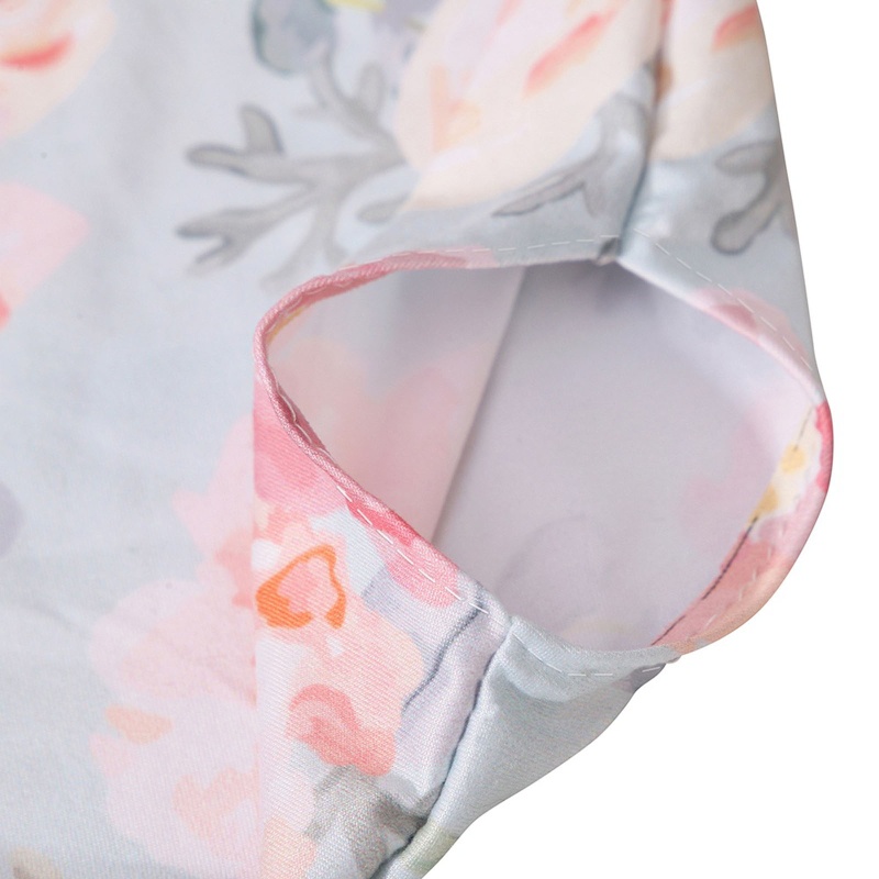 Set 2 Món Áo Liền Quần In Hoa + Băng Đô Nơ + Băng Đô Làm Phụ Kiện Chụp Ảnh Cho Bé Sơ Sinh