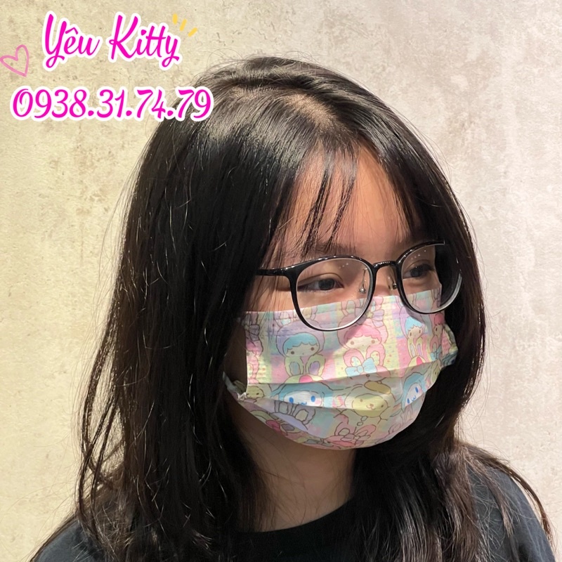 Set 5 khẩu trang người lớn Hello Kitty Doraemon