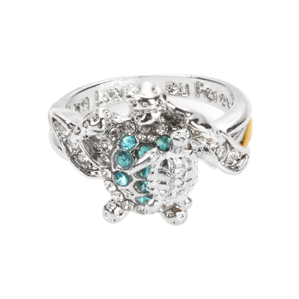 PATH Nhẫn Hình Rùa Đính Đá Độc Đáo Thời Trang