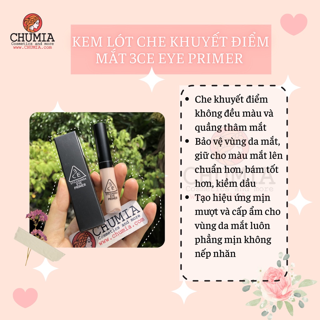 Kem Lót Mắt, Kem Che Khuyết Điểm Mắt 3CE Eye Primer 6.2g - chumia | BigBuy360 - bigbuy360.vn