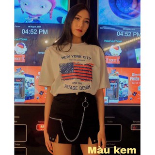 Áo Thun Tay Lỡ Cờ Mỹ