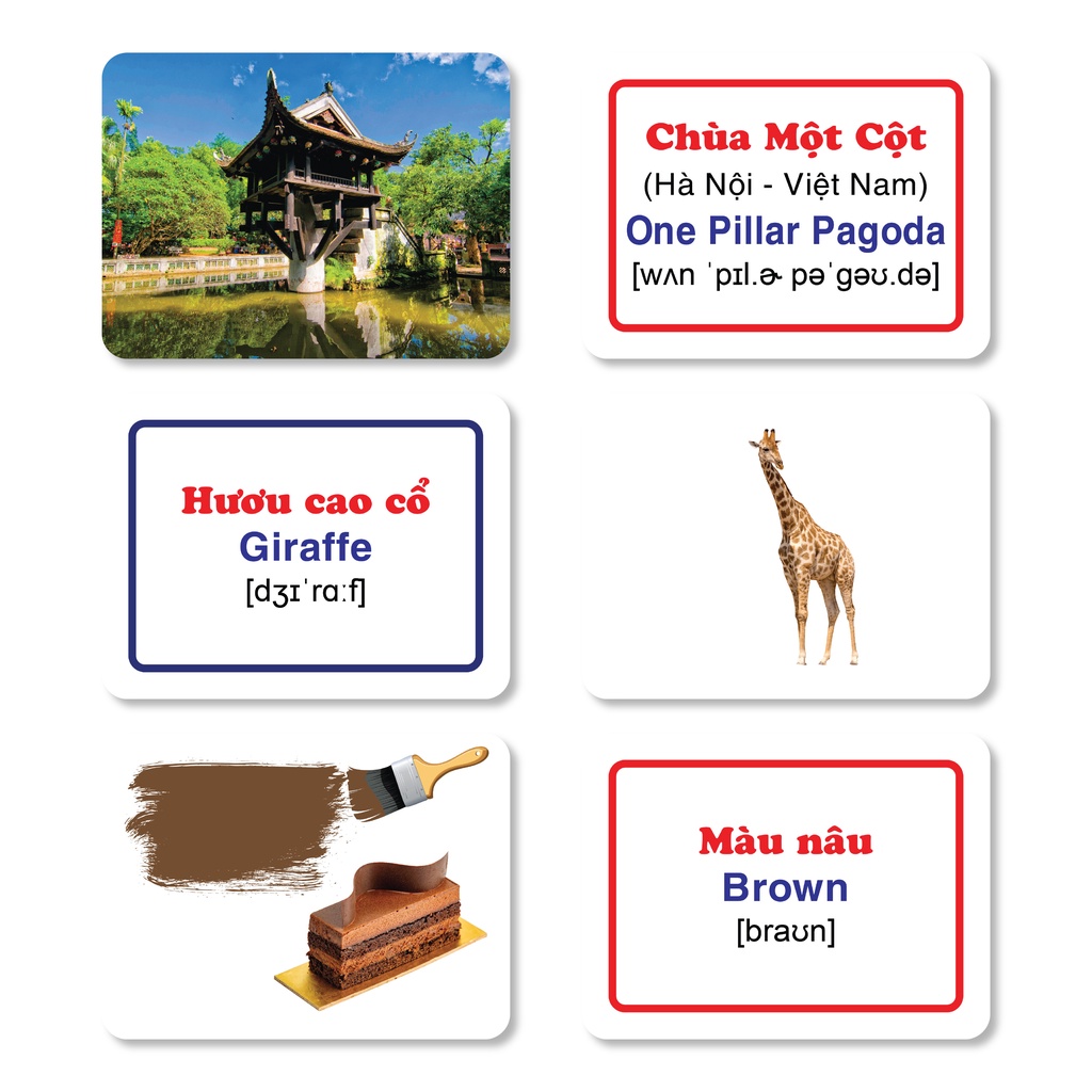 Thẻ học - Bộ Thẻ Học Thông Minh FlashCard (Size Lớn - 18 Chủ đề - 288 thẻ) - Song ngữ Anh - Việt | BigBuy360 - bigbuy360.vn