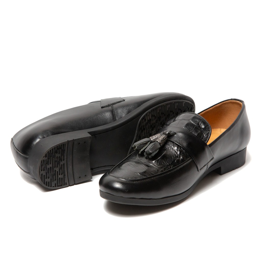 Giày tây nam Tassel Loafers FOR da bò thật dập vân cá sấu TLF05