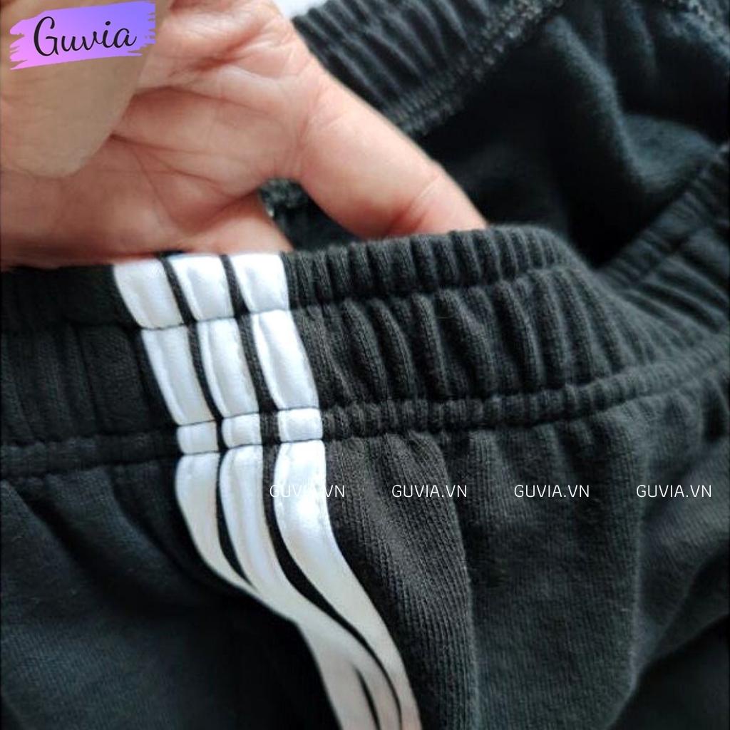 Quần Short 3 SỌC Nam Nữ Chất Nỉ Basic Thời Trang Ullzzang Form Rộng Unisex GUVIA