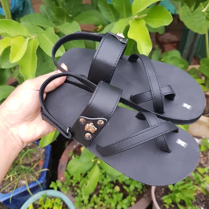 xăng đan nam nữ sandal đồng nai đế đen quai đen size từ 34 nữ đến 43 nam