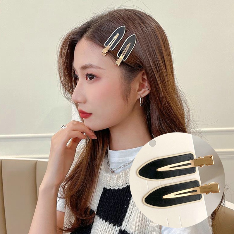 Kẹp Tóc Mái Bằng Nhựa Màu Trơn Thời Trang Dành Cho Nữ