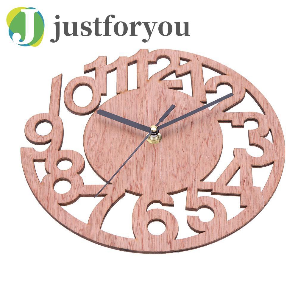 Justforyou2 Round Wall Clock Wood Clocks Home Decorative Watch for Living Room Bedroom