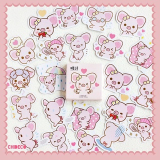 Hộp 45 hình dán sticker heo hồng trang trí M091