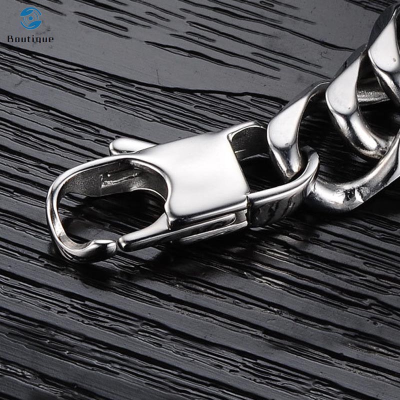 Vòng tay kiểu mắt xích vuông bằng thép titan thời trang cho nam kích thước 8 / 9.5 / 12 / 14mm | BigBuy360 - bigbuy360.vn