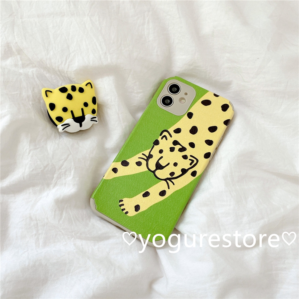 Fashion Skin Cartoons Leopard Cute Bracket Protection Soft Phone Case Cover for Vivo V20Pro Y12S Y20 Y20I Y20S Y70S X50 Y50 Y30 Y19 S1Pro S1 Z1Pro Y17 Y15 Y12 Y11 V15 V11I V9 Y85 Y91C