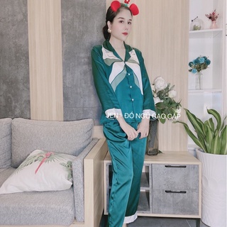[CHÍNH HÃNG][Hình thật]Set pyzama cổ nơ latinh JEN