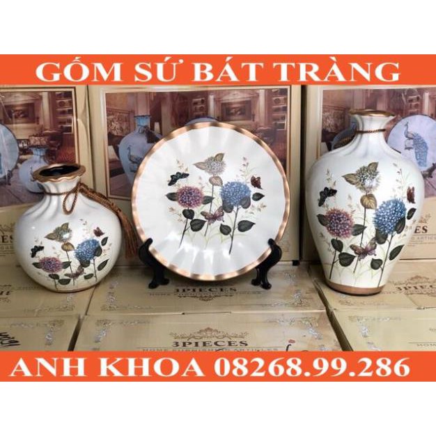 Bộ bình trang trí được thiết kế theo phong cách Châu Âu ( ib chọn mẫu) - Gốm sứ Bát Tràng Anh Khoa