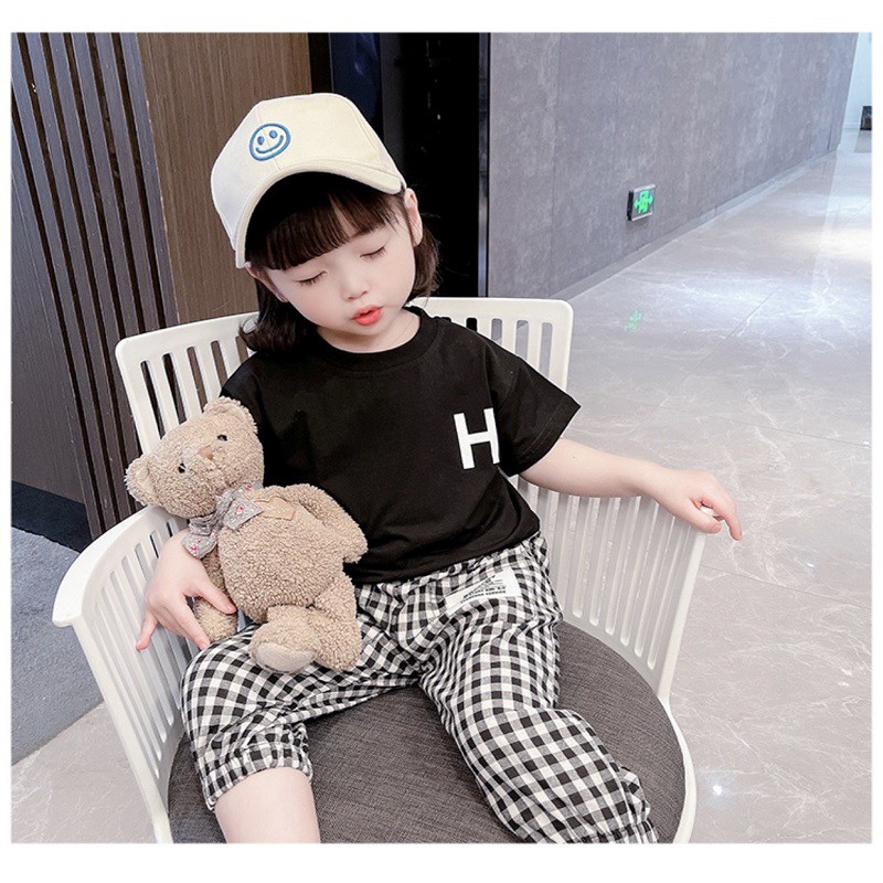 Bộ đồ bé gái Con Xinh cotton Hello, set quần áo trẻ em từ 5 đến 14 tuổi