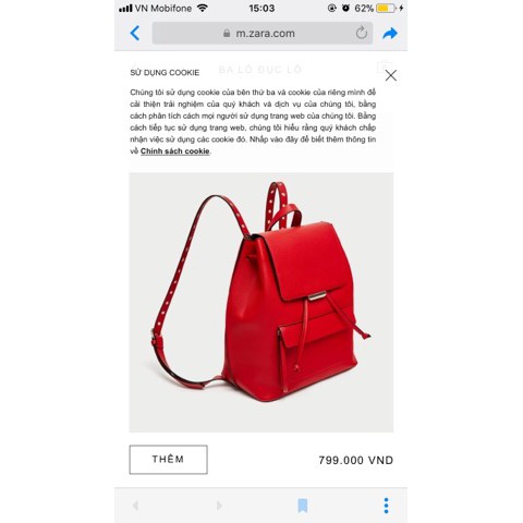 BALO ĐỤC LỖ CỦA ZARA (HÀNG REAL) SALE!!!GIÁ 650K .