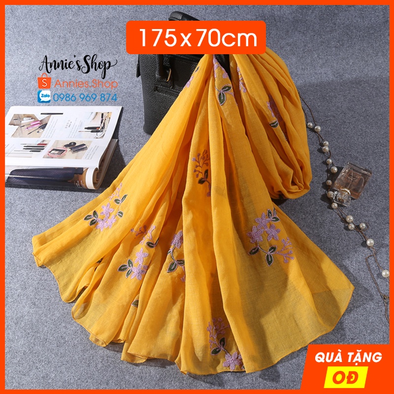 KH017 Khăn voan thêu 3D Violet cao cấp