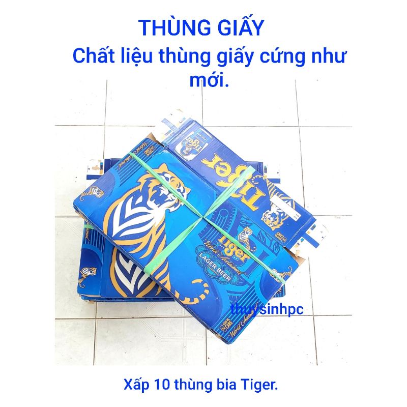 Xấp 10 vỏ thùng bia Tiger