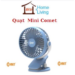 Quạt sạc Mini để bàn Comet - Quạt tích điện Mini kẹp bàn với 3 tốc độ gió Sạc USB Pin 1800MAH chạy liên tục 5h (kèm sạc)