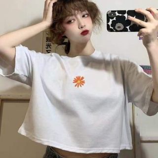 Áo crop top hoa cúc nhỏ form rộng_HD