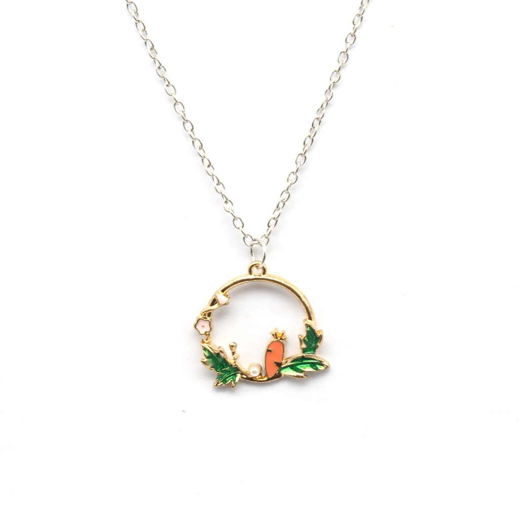 Vòng cổ Mặt Hình Cà Rốt / Thỏ Hoạt Hình Đơn Giản Sáng Tạo Phong Cách Hàn Quốc Cho Nam Và Nữ