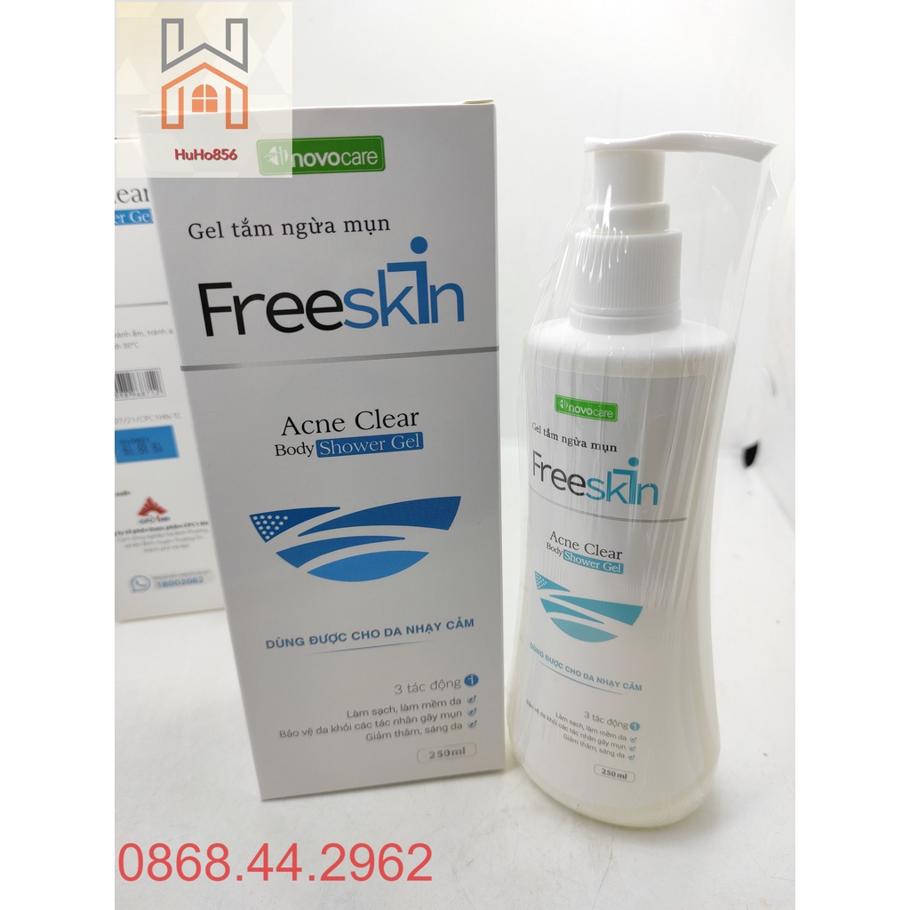 Xịt Gel Tắm Freeskin - Bộ 3 Ngừa mụn - Novo linda