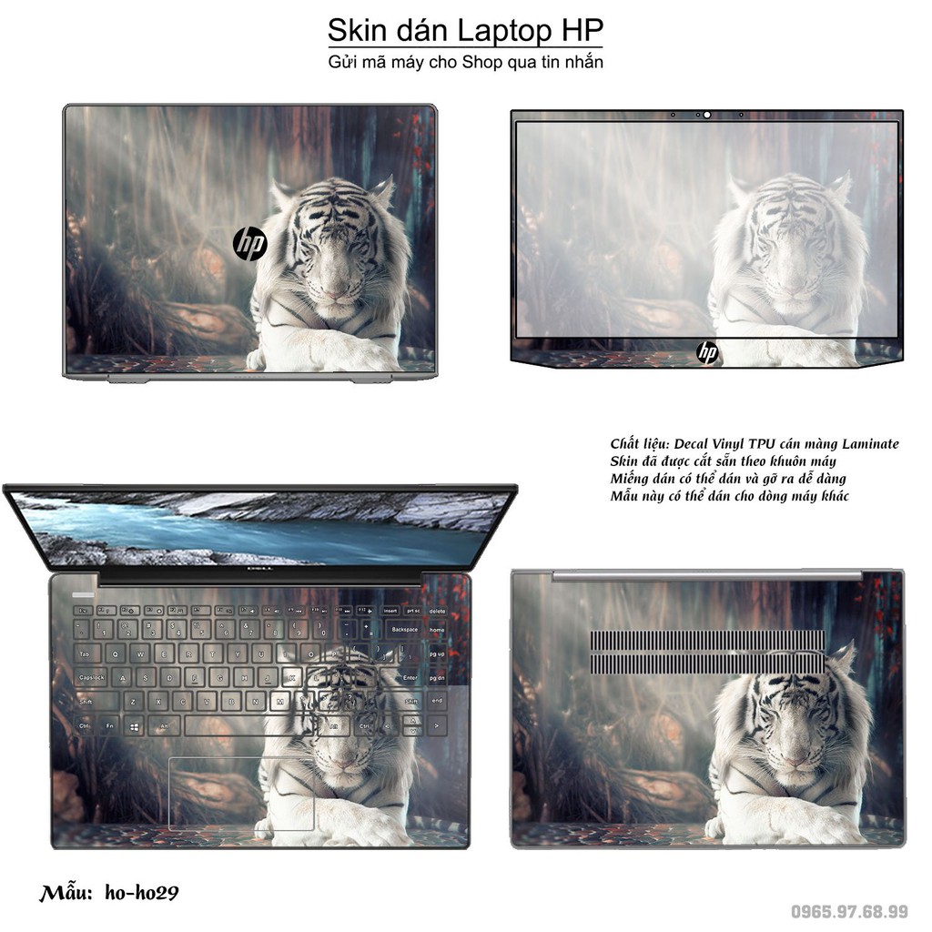 Skin dán Laptop HP in hình Con hổ (inbox mã máy cho Shop)