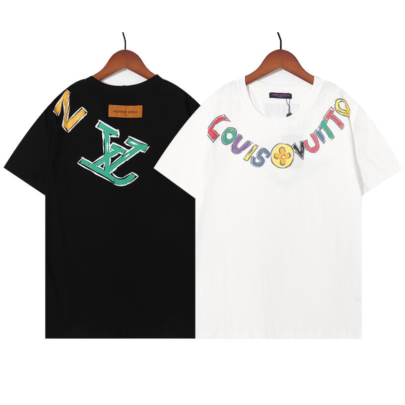Lv Áo Thun cotton Ngắn Tay In Họa Tiết Thời Trang Cho Nam Nữ
