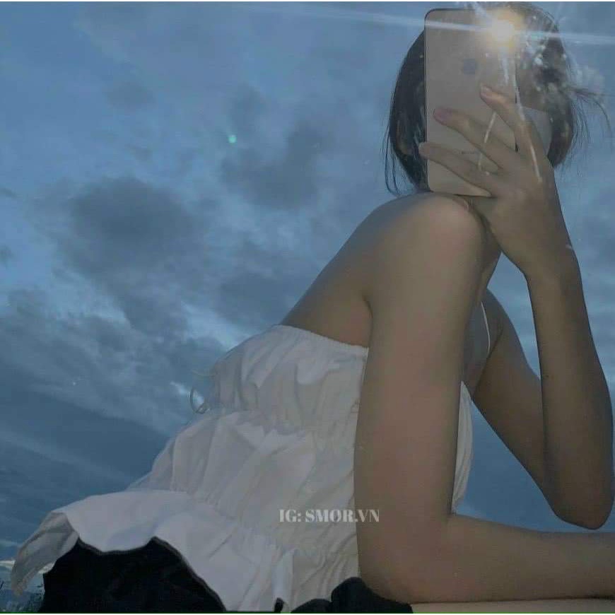 Áo croptop 2 dây  nhún ngực đan dây lưng sang chảnh DG4540