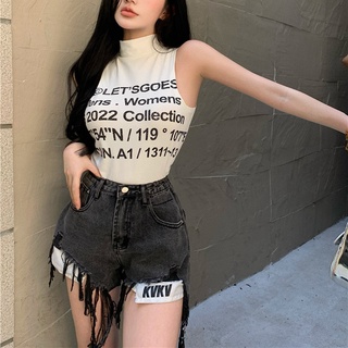 Quần Short Denim Nữ Ống Rộng Lưng Cao Thời Trang