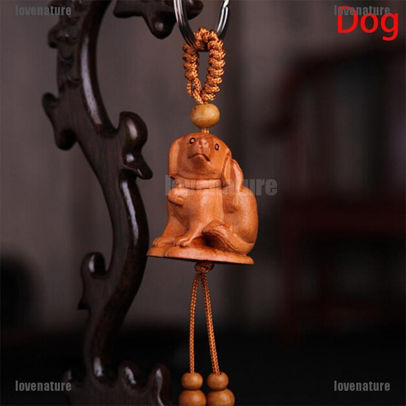 Móc khóa bằng gỗ tự nhiên tạo hình 12 con giáp handmade