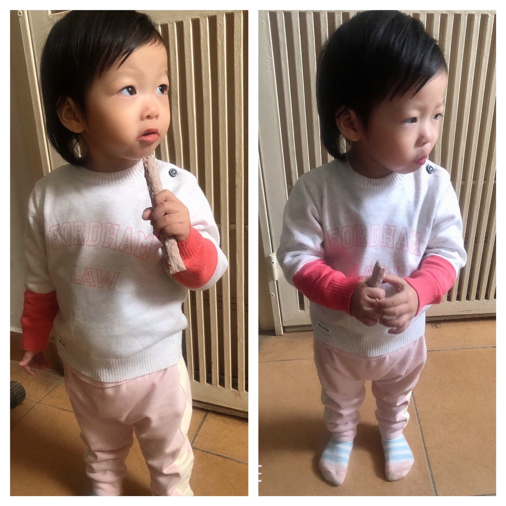 Áo len lông cừu cài vai Momma